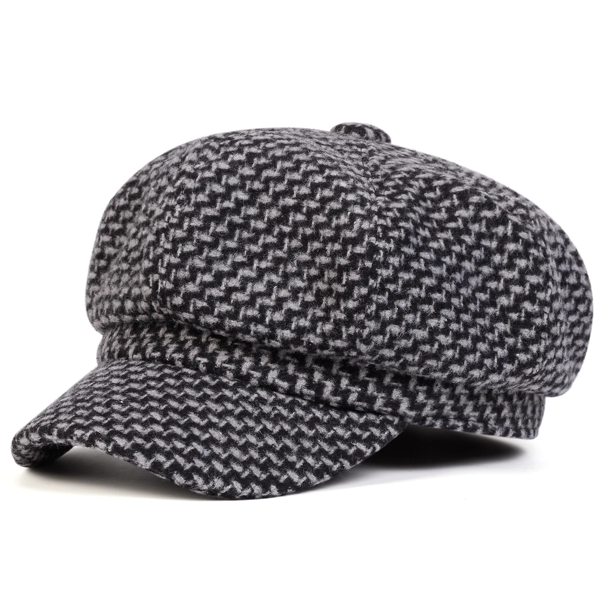 Gorro Unisex con rejilla de mil pájaros, gorro de vendedor de periódicos con personalidad, boina Retro para primavera y otoño, sombreros casuales salvajes, gorra octogonal