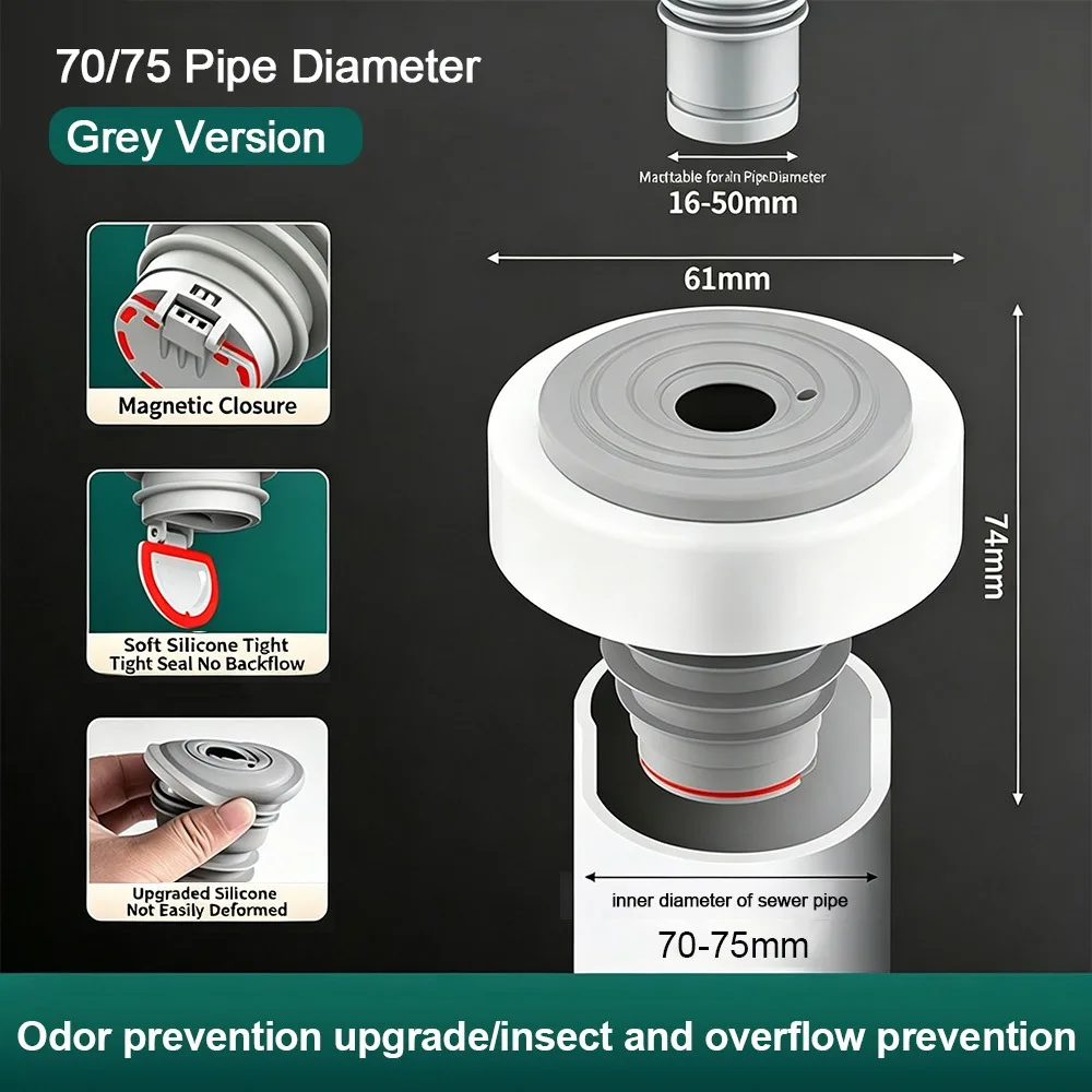 Creative Silicone Water Drains Connector Anti-odor Leakage Protection Sewer Pipe Plug Floor Drain Seal Ring Bathroom