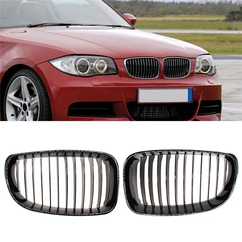 

Для BMW 1 серия E81 E82 E87 E88 2D 4D 2007 2008 2009 2010 2011 пара АБС боковые глянцевые черные Передние решетки почки