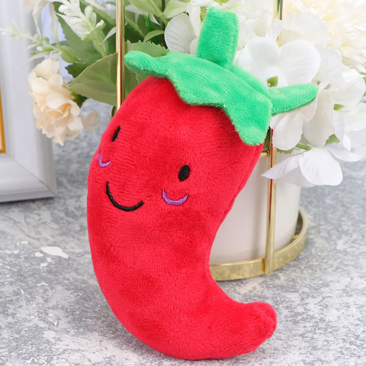 

Pet Entertainment Plush Toy for Dog Cat Filling Squeak Chew Chilli Vegetable Toys