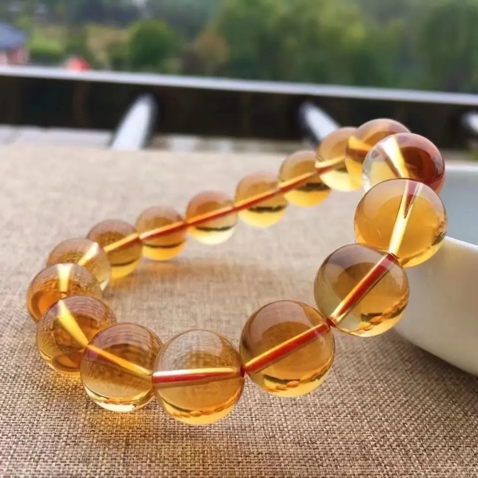 Genuine 8A Collection Grade Brazilian Citrine Bracelet Lucky Transshipment Bracelet