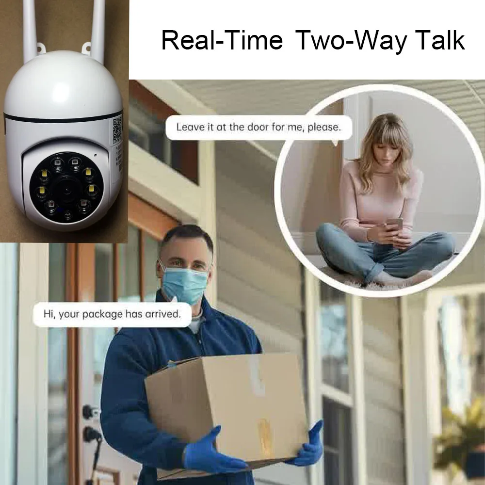 Carpbaba 2MP Cameras Wifi Video Surveillance IP Outdoor Security Protection Monitor 4.0X Zoom Home Wireless Track Alarm