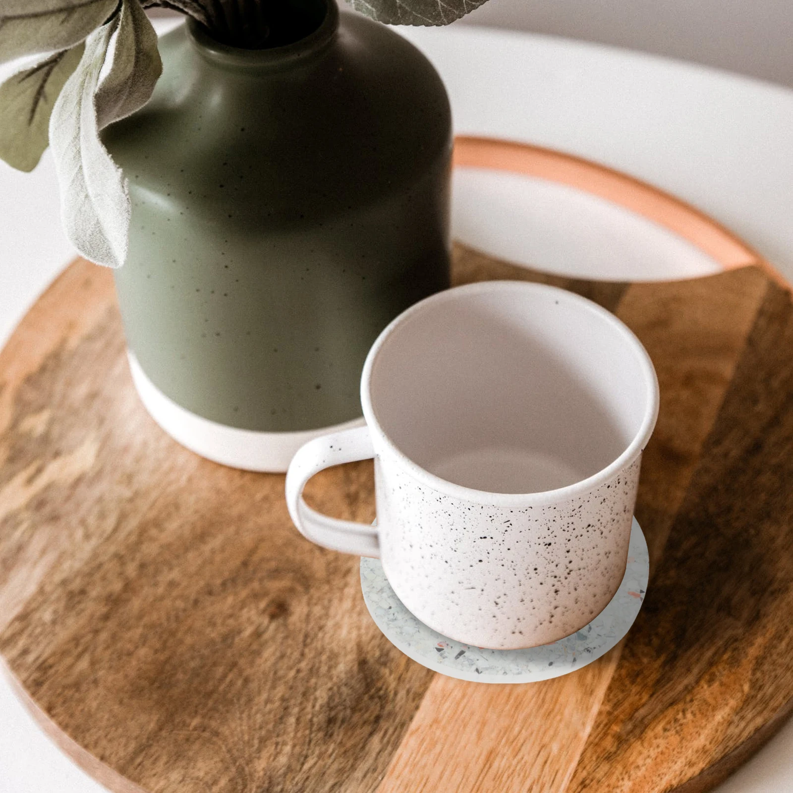 

2 Pcs Absorbing Ceramic Coasters Cute Aesthetic Non slip Beige Drink Mats coaster for drinks absorbent household unique stone