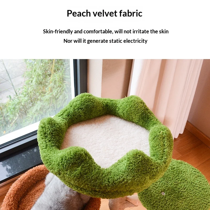 Árbol rascador de madera maciza para gatos, todo en uno - imagen 4