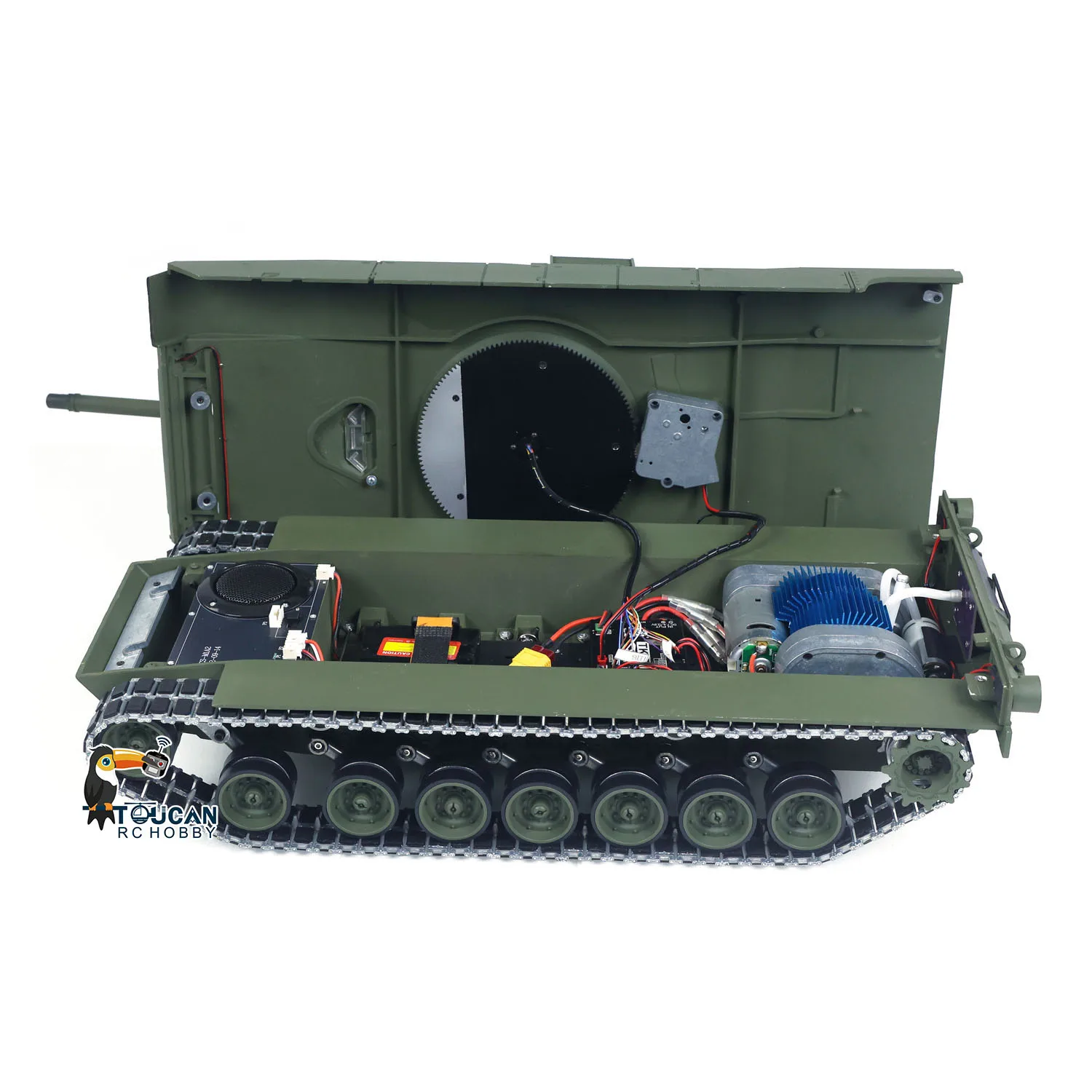 TOUCAN フルメタル 1/16 ラジコン戦車 エイブラムス M1A2 3918 360度回転 IRシステム バレルリフティング リコイル スモーキング FPVカメラ おもちゃ