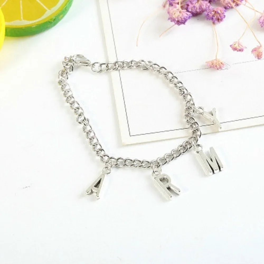 Simple Punk Fashion Retro Trend ARMY Letter Bracelet Men and Women Kpop Jewelry Creative Street Niche Party Banquet Accessories