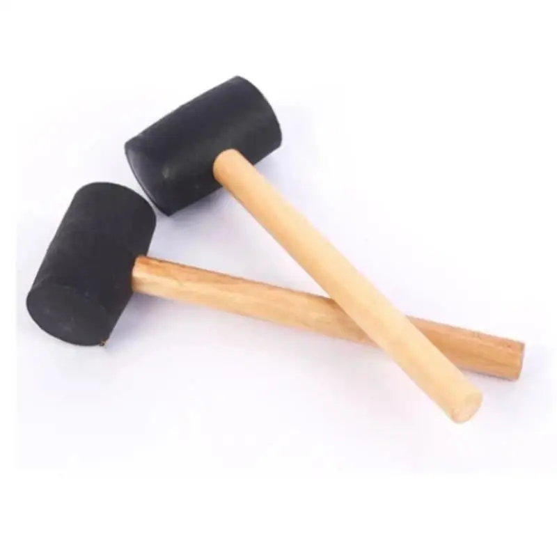 Wooden Handle Durable Eco-Friendly Rubber Mallet Hammer For Camping Flooring Tent Pegs Woodworking & Soft Blow Tasks view 5