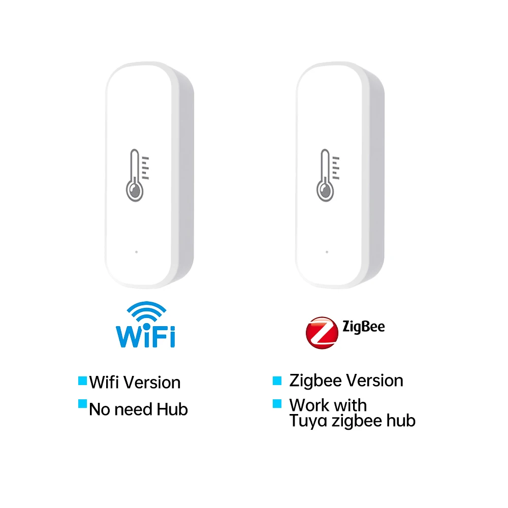 

Умный дом Zigbee WIFI Беспроводной умный гигрометр Термометр Датчик Детектор Тревога Совместимость Tuya Google Home Alexa
