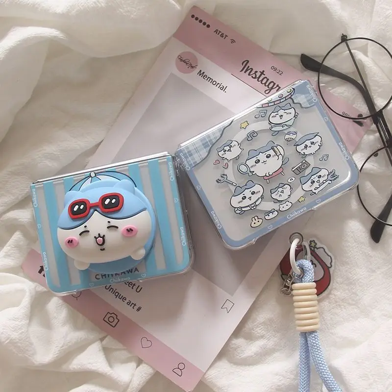 Cartoon Chiikawa 3D Magnetic Phone Case Cute Usagi Hachiware Anti Drop Soft Cover for Samsung Anti-fall Wear-resistant Kawaii