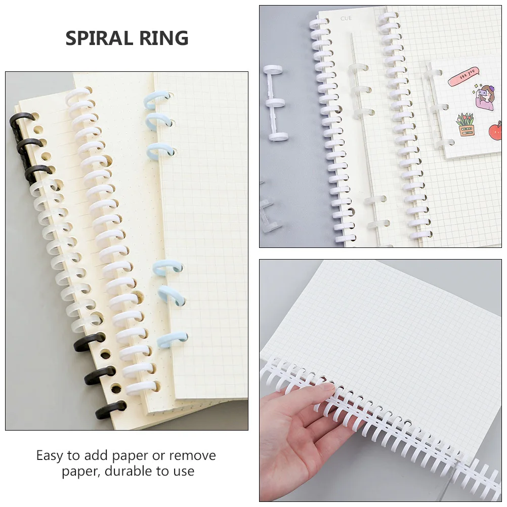 

10pcs Plastic Binding Strip 30 Holes A4 B5 Diy Notebook Coil Replacement Spiral Strips Loose Leaf Paper Organizer Office