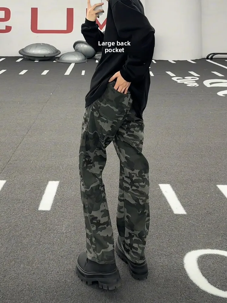 

American High Street Camouflage Pants Men's Autumn Winter Cool Haome Long Leg Slimming Carpenter Denim Casual Pants