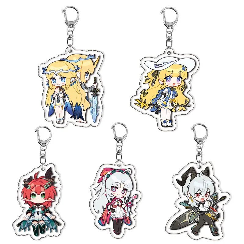 Wuthering Waves Acrylic Keychain Q Version Cute Cartoon Characters Cartethyia Phoebe Sanhua Student Backpack Pendant Accessories