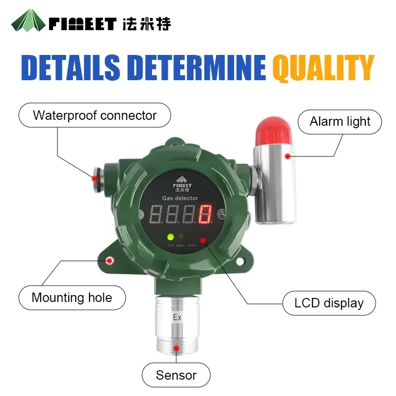 High-Precision Gas Leak Sensor Alarm Detector for Methanol Methane Combustible Natural Oxygen Gas Leaks Gas Analyzers