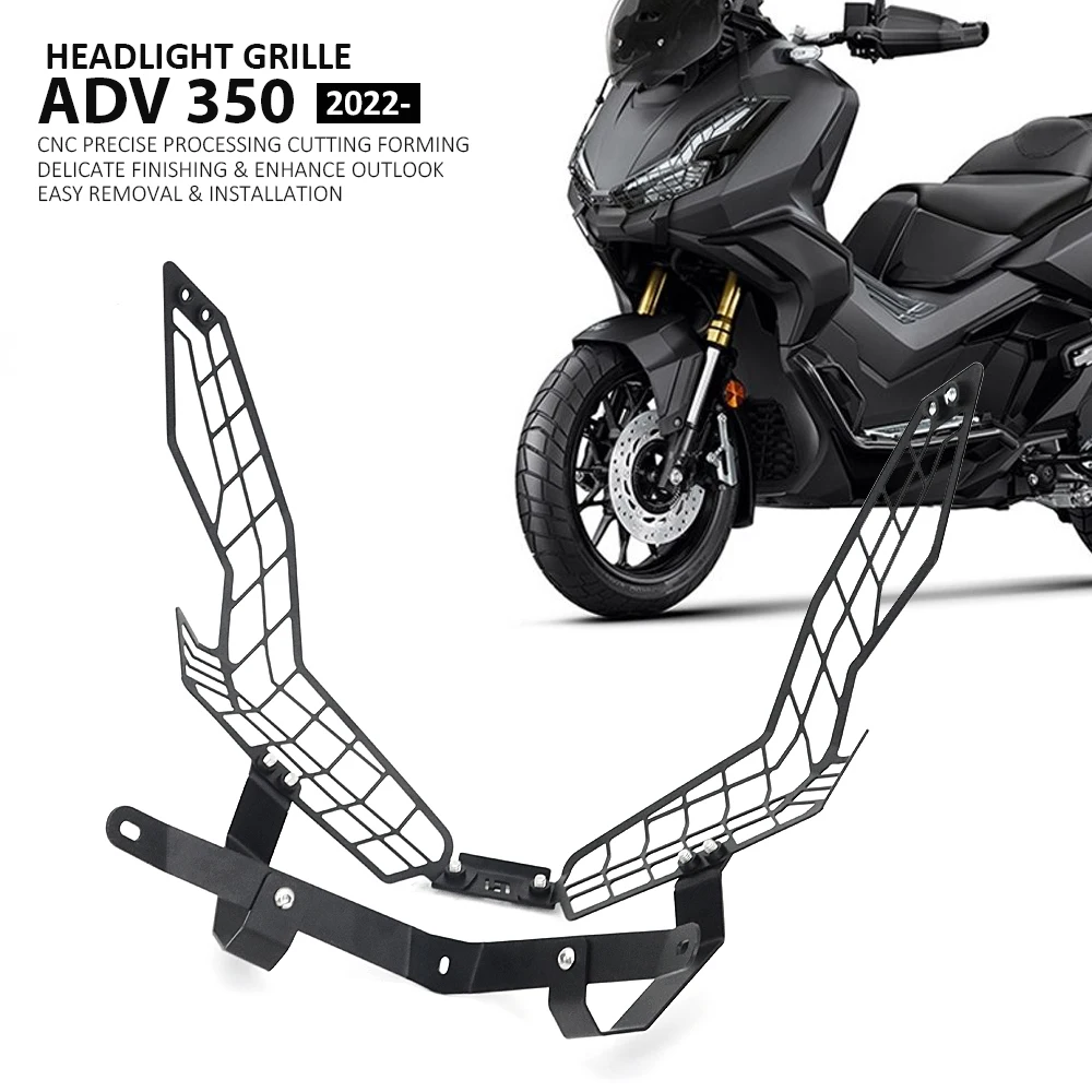 

For HONDA ADV350 ADV 350 Adv350 2022 2023 Headlight Shield Guard Protector Headlamp Mesh Grille Cover