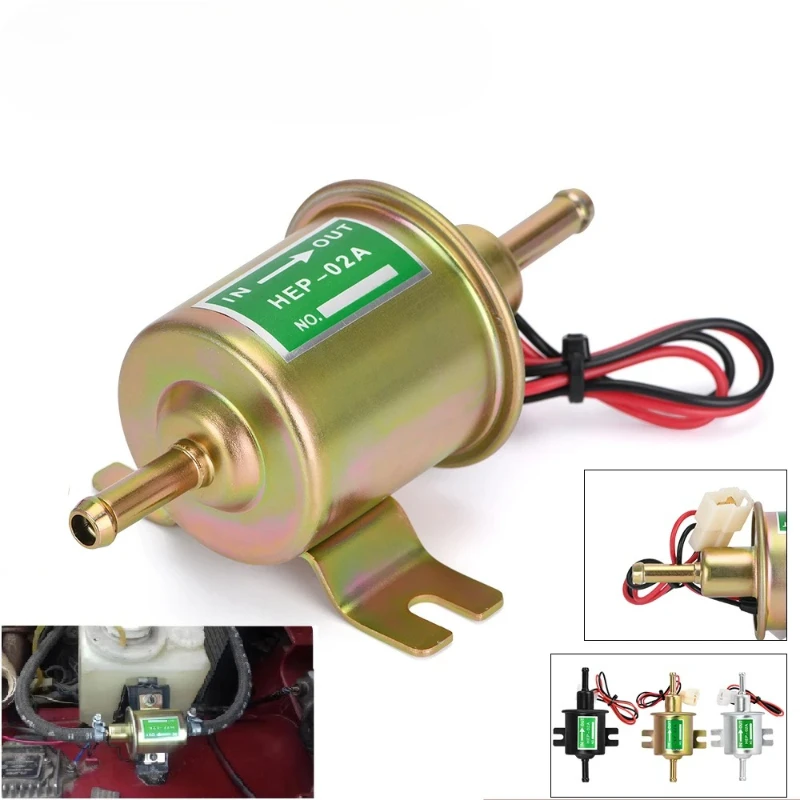 12V/24V Universal Electric Fuel Pump Low Pressure Bolt Fixing Wire Diesel Petrol HEP-02A For Car Carburetor Motorcycle ATV