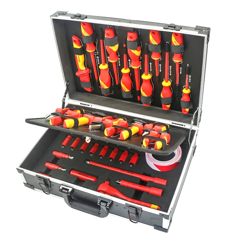 43PCS High Voltage Insulated Tool Kit Combination New Energy  Vehicle Insulation Repair Tool 1000v insulated tools