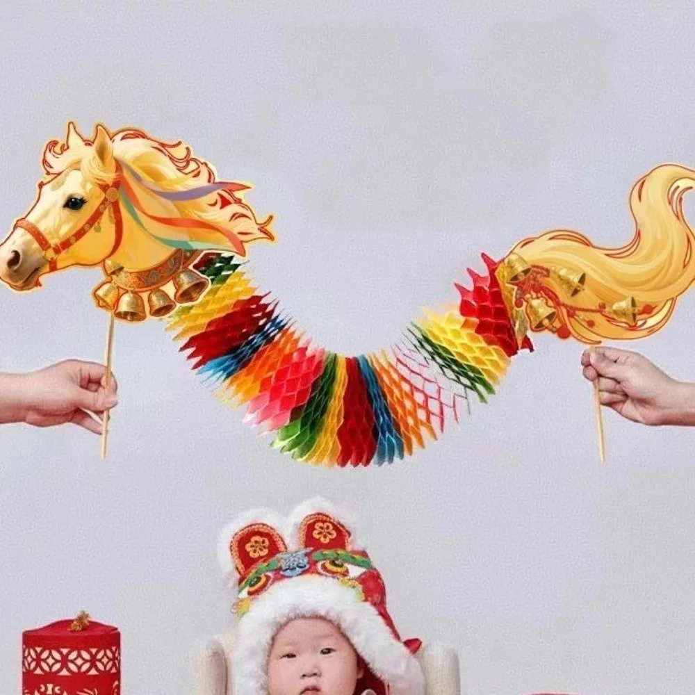 

Cartoon Chinese Paper Dance Horse 3 D 2026 Horse Year Dragon Horse Handmade Craft New Year Decoration Lunar New Year Gift