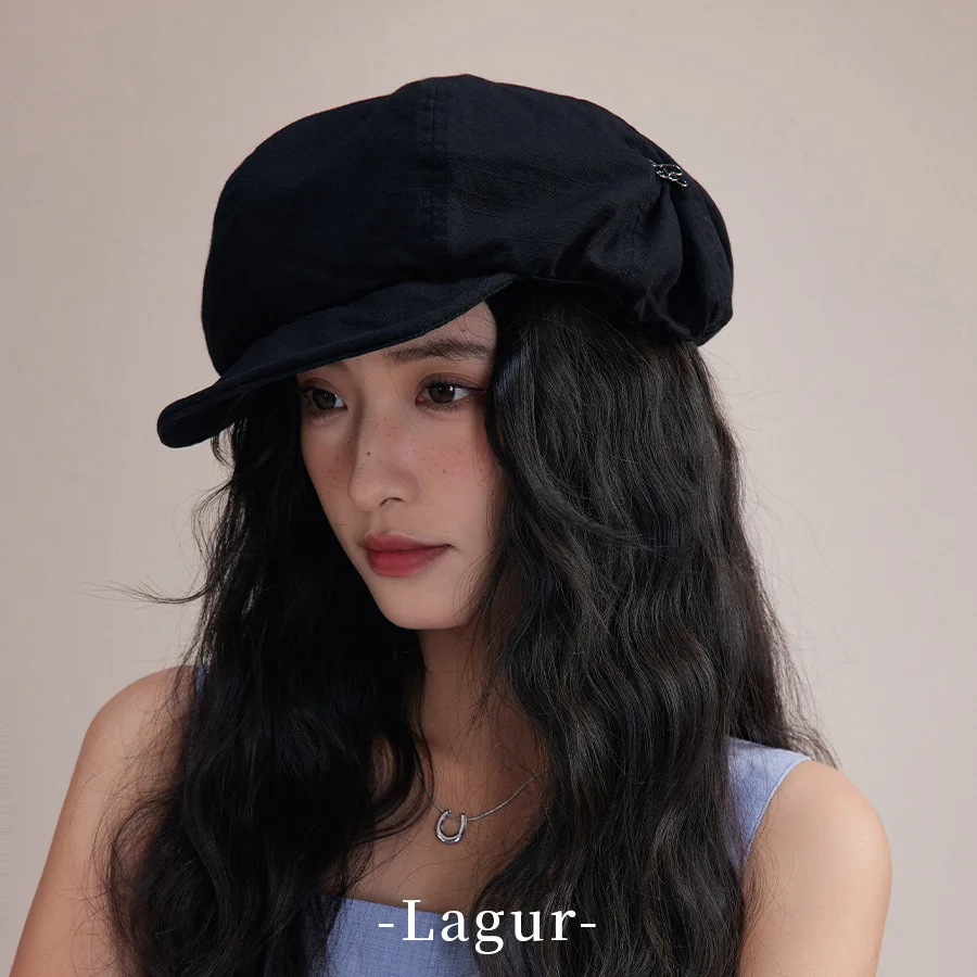 Women's 100% Cotton Beret – Japanese Style, Hand-Sewn, Elastic Fit, 4 Colors Khaki Black Beige Bean Green, Autumn Winter