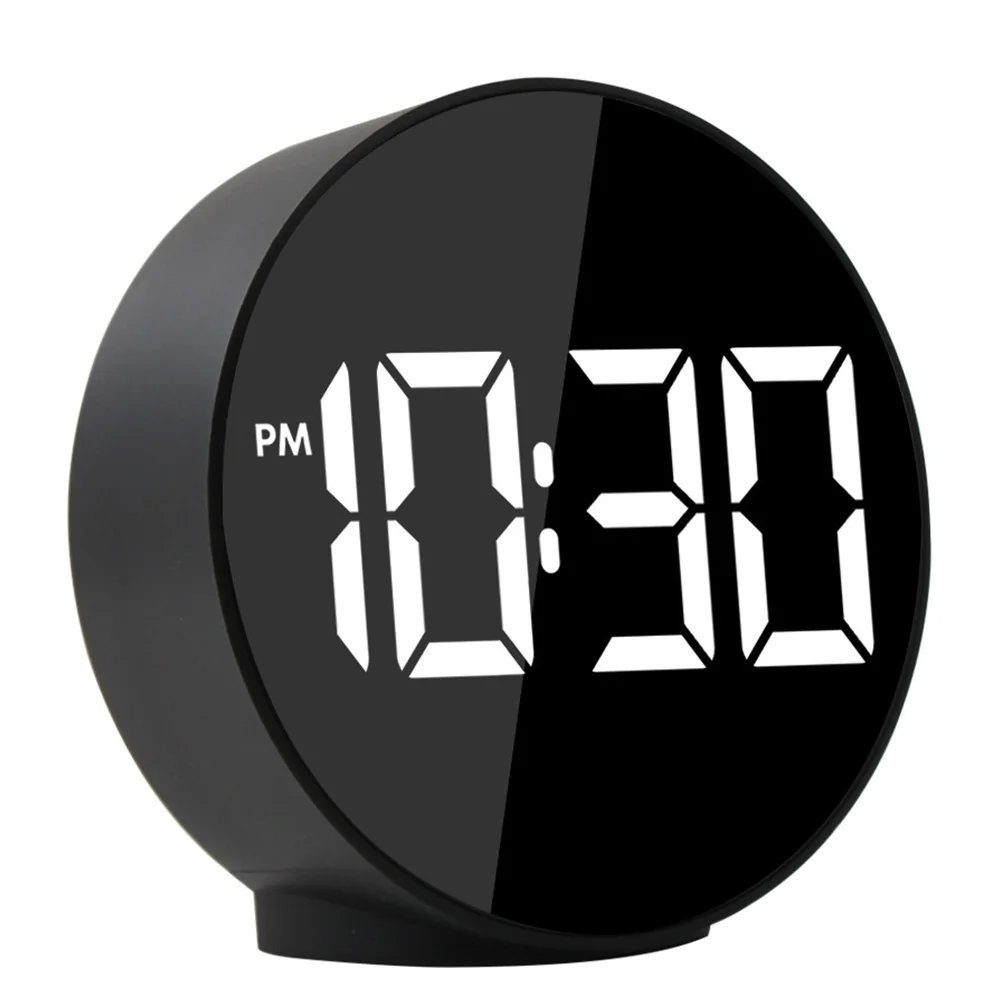 

LED Screen Black Reflective Surface Technology Control Alarm Clock USB Power Free Temperature Display