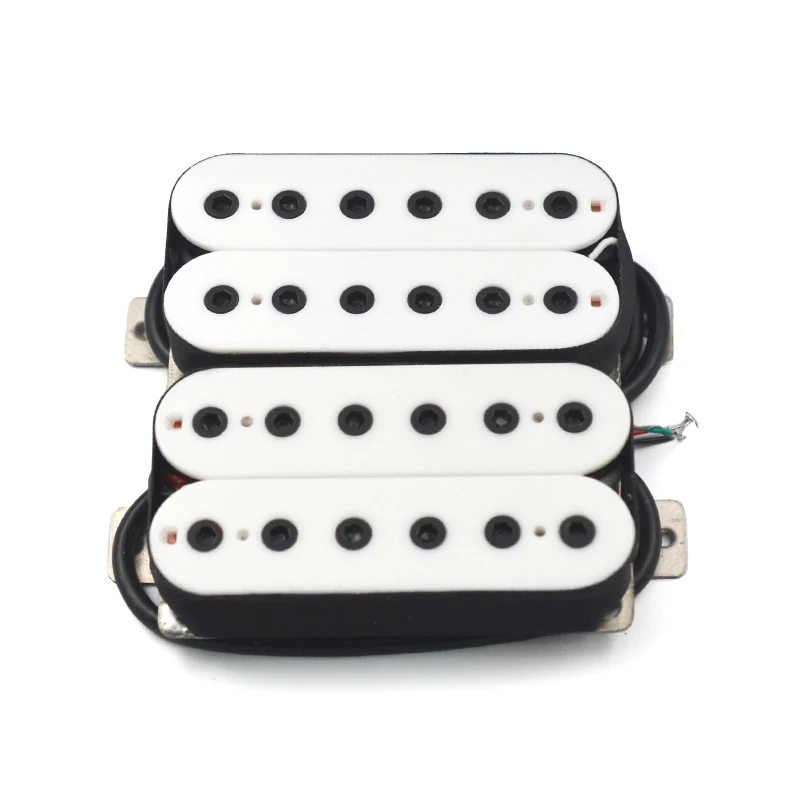 Vintage Alnico5 Humbucker Coil Spliting Neck7.5K/Bridge15K Double Coil Electric Guitar Pickup Black Guitar Part Warm Sound White