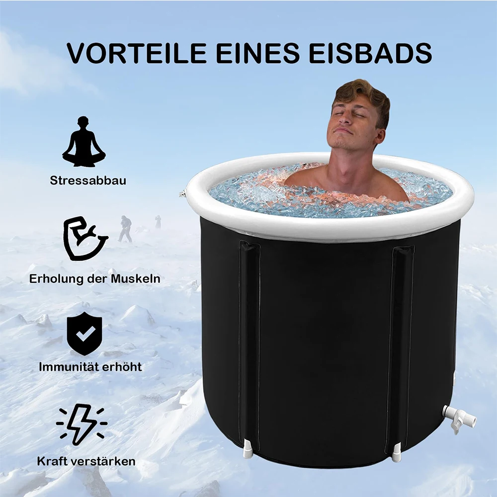 Bubble Bath Bucket fittings Folding Adult Portable Bathtub outdoors PVC Inflatable SPA Ice Bath Challenge Ice Therapy 80 x 75 cm