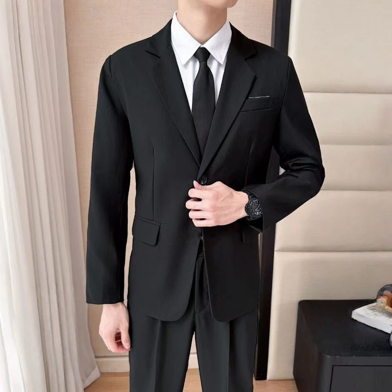Men's Campus Style DK Uniform Blazer Jacket JK Coming-of-Age Ceremony Black Suit Student Rugged Handsome Class Uniform Set