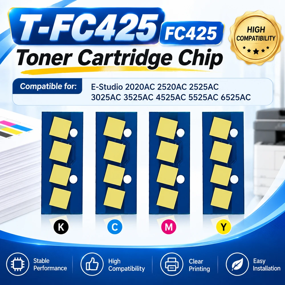T-FC425 FC425 Chip for Toshiba E-Studio 2020AC 2520AC 2525AC 3025AC 3525AC 4525AC 5525AC 6525AC Toner Cartridge Chip