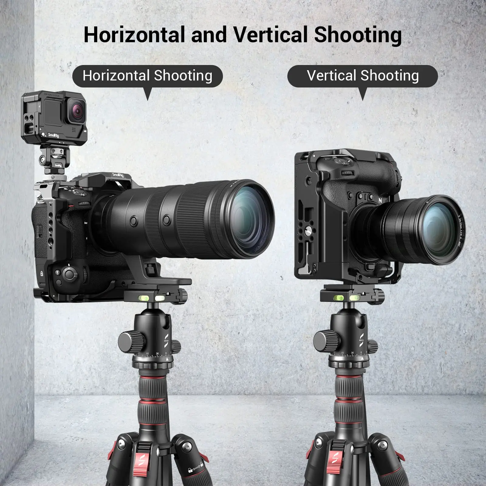 SmallRig L-Bracket for Nikon Z 9 Arca-compatible Side Plate and Base Plate Built-in 1/4"-20, 3/8"-16 Threaded Holes for Shooting