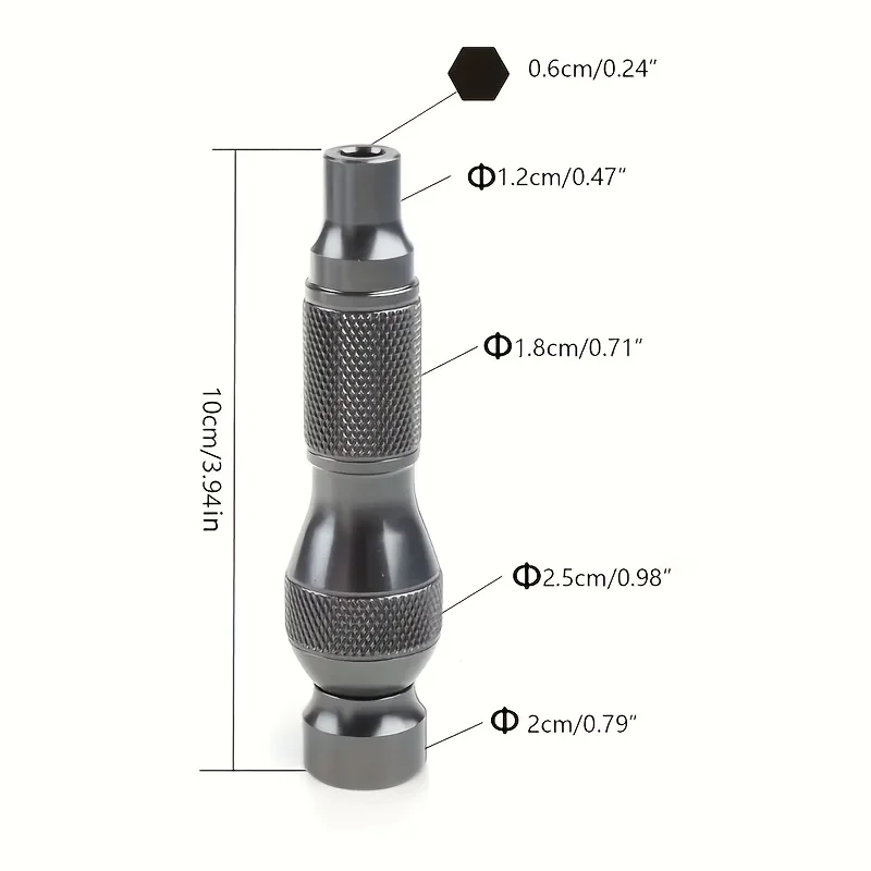 Precision screwdriver set - Aluminum handle, with internal hexagonal head design, 6.35 mm handle, 1/4