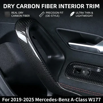 For Mercedes-Benz A-Class W177 2019 2020 2021 2022 2023 2024 2025 Dry Carbon Fiber 4-Piece Interior Door Handle Trim Set