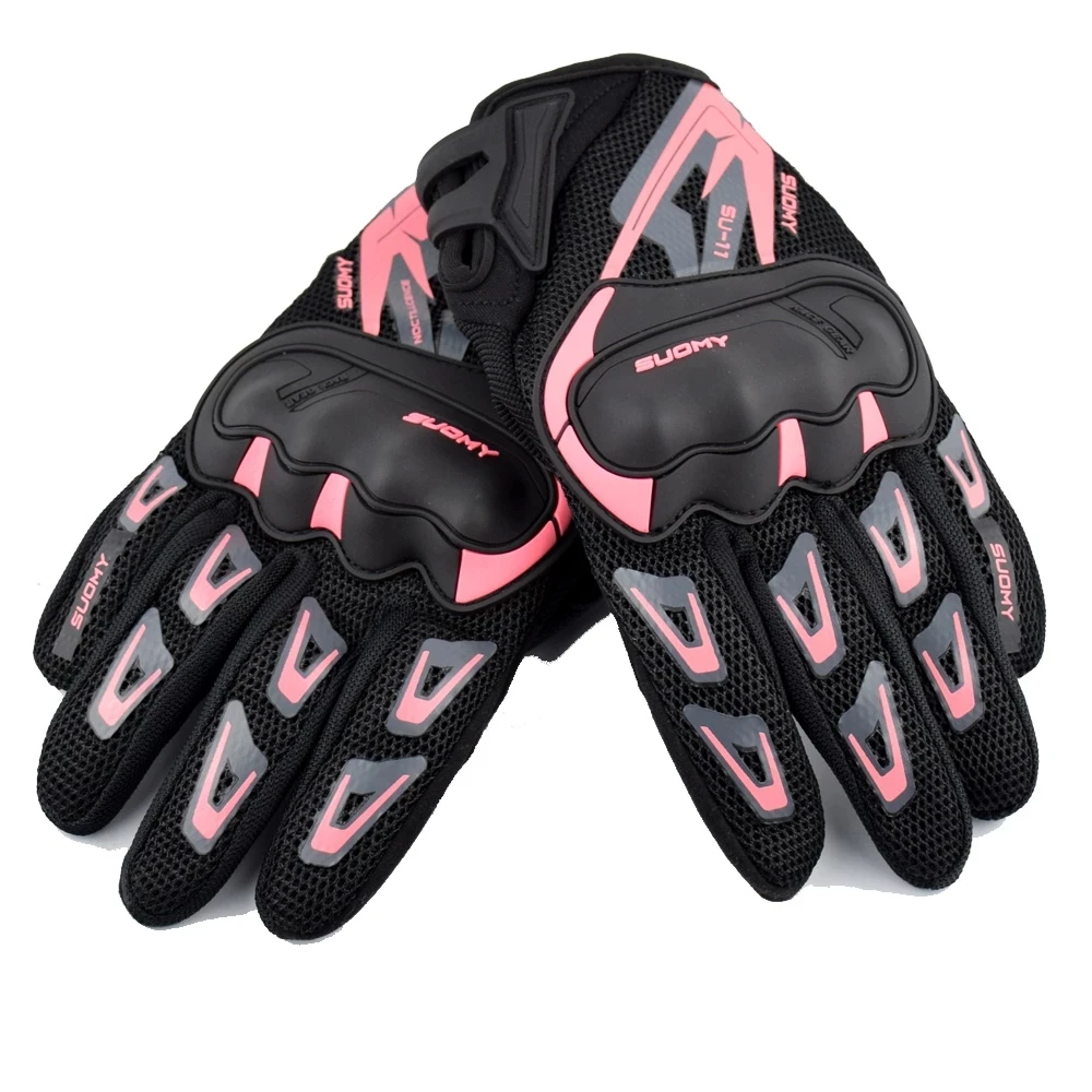 

SUOMY Women Motorcycle Gloves Touch Screen Breathable MBX/MTB/ATV Cycling Glove Female Motorbike Gloves Pink gloves