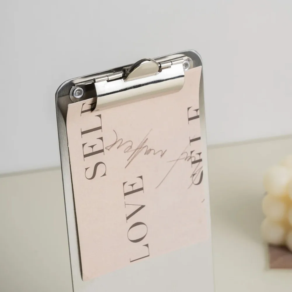 Durable Stainless Steel Menu Clip Stand Vertical Portable Receipt Holder Bill Clip Restaurant