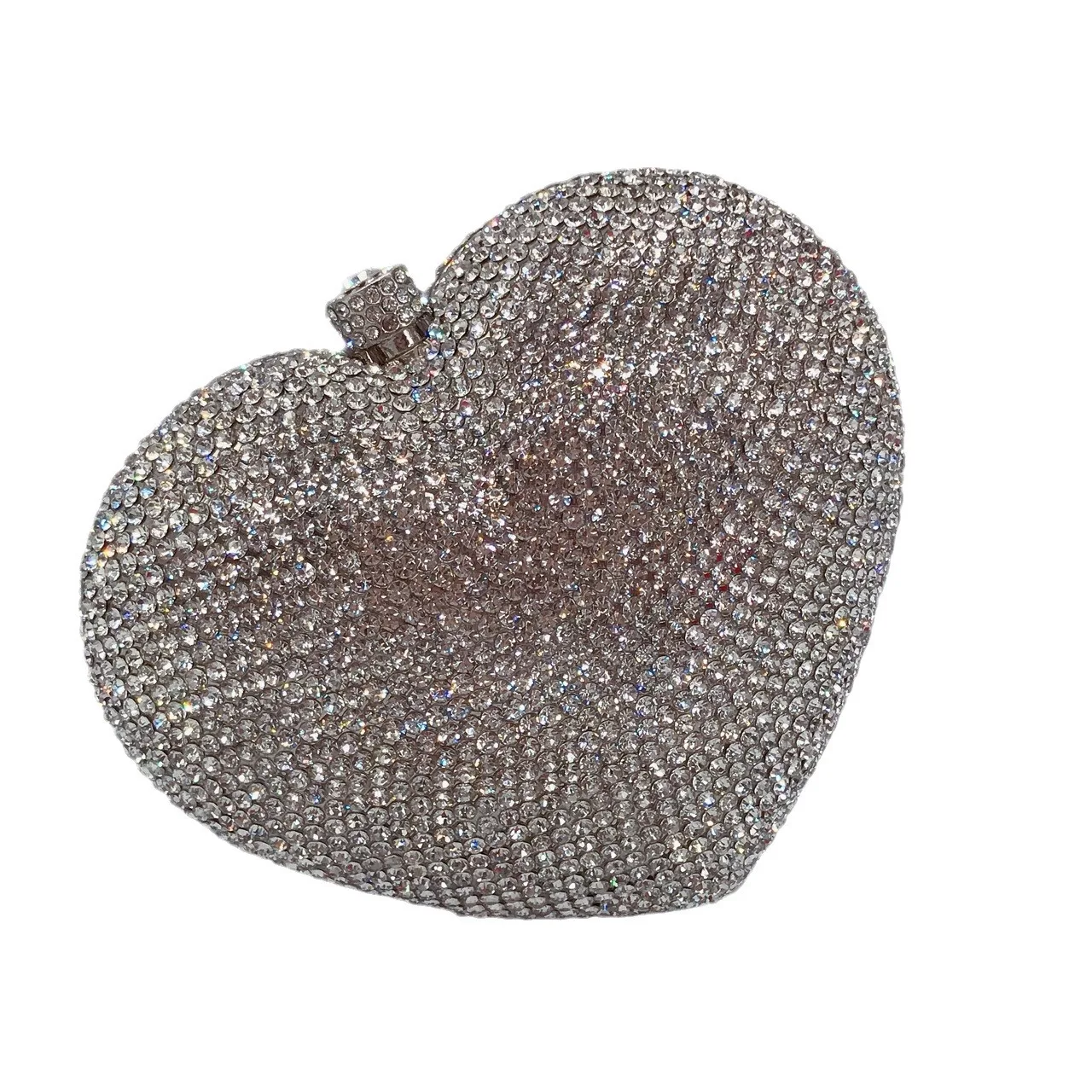 

Heart Diamond Dinner Bag Banquet Full Diamond Clutch Dress Crystal Diamond Women's Bag Chain Purse Pochette Soirée Femme Mariage