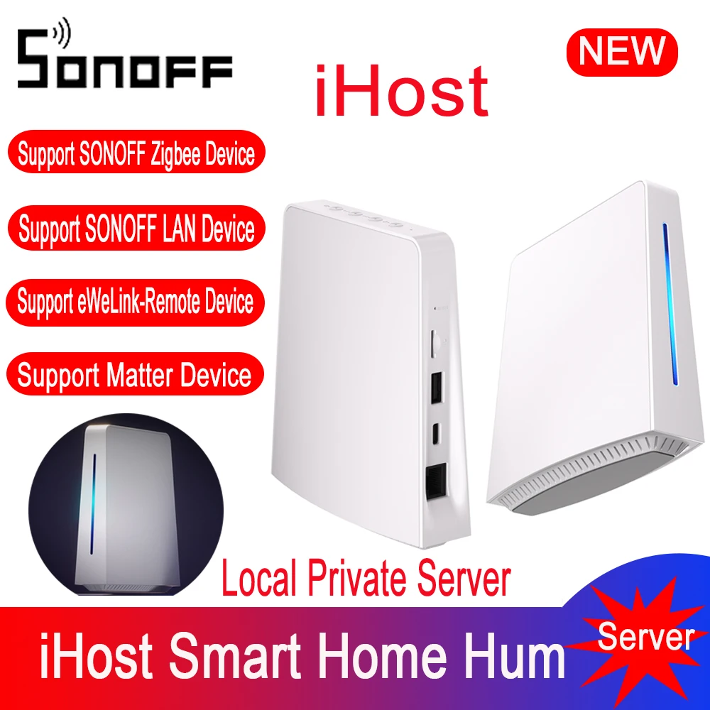 SONOFF iHost AIBridge Local Private Server Smart Home Hum Locally Control Devices&Set Smart Scenes Support SONOFF Matter Device