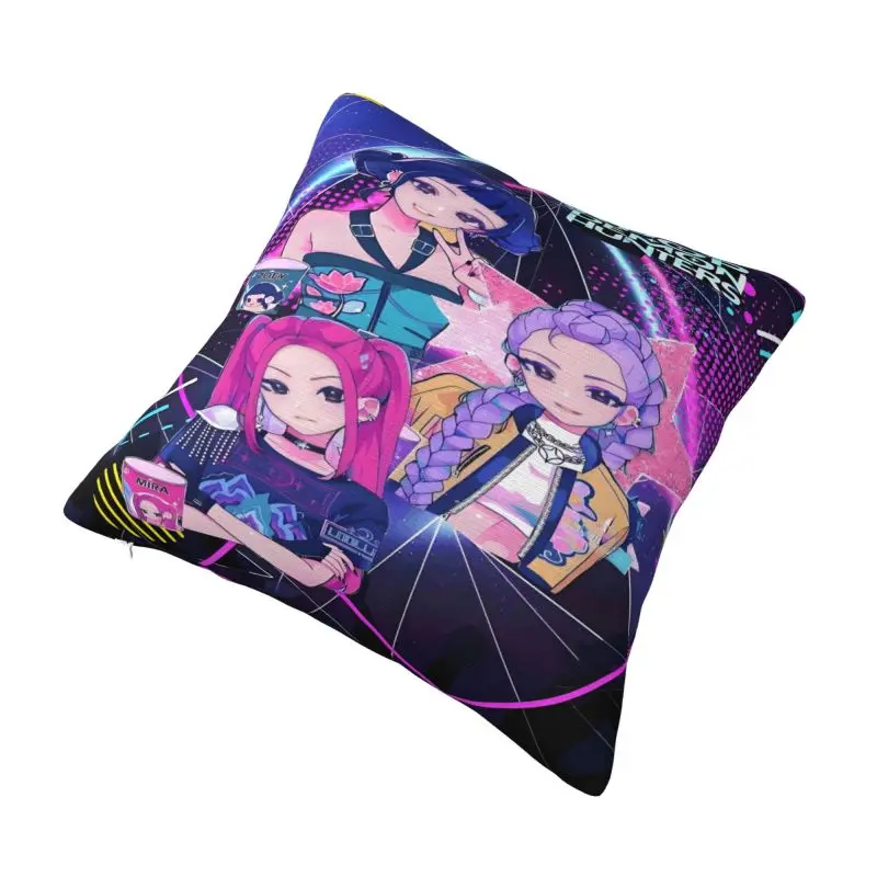 مخصص Kpop هنتر شيطان غطاء الوسادة 45x45 سنتيمتر Huntrix المخملية الفاخرة رمي وسادة