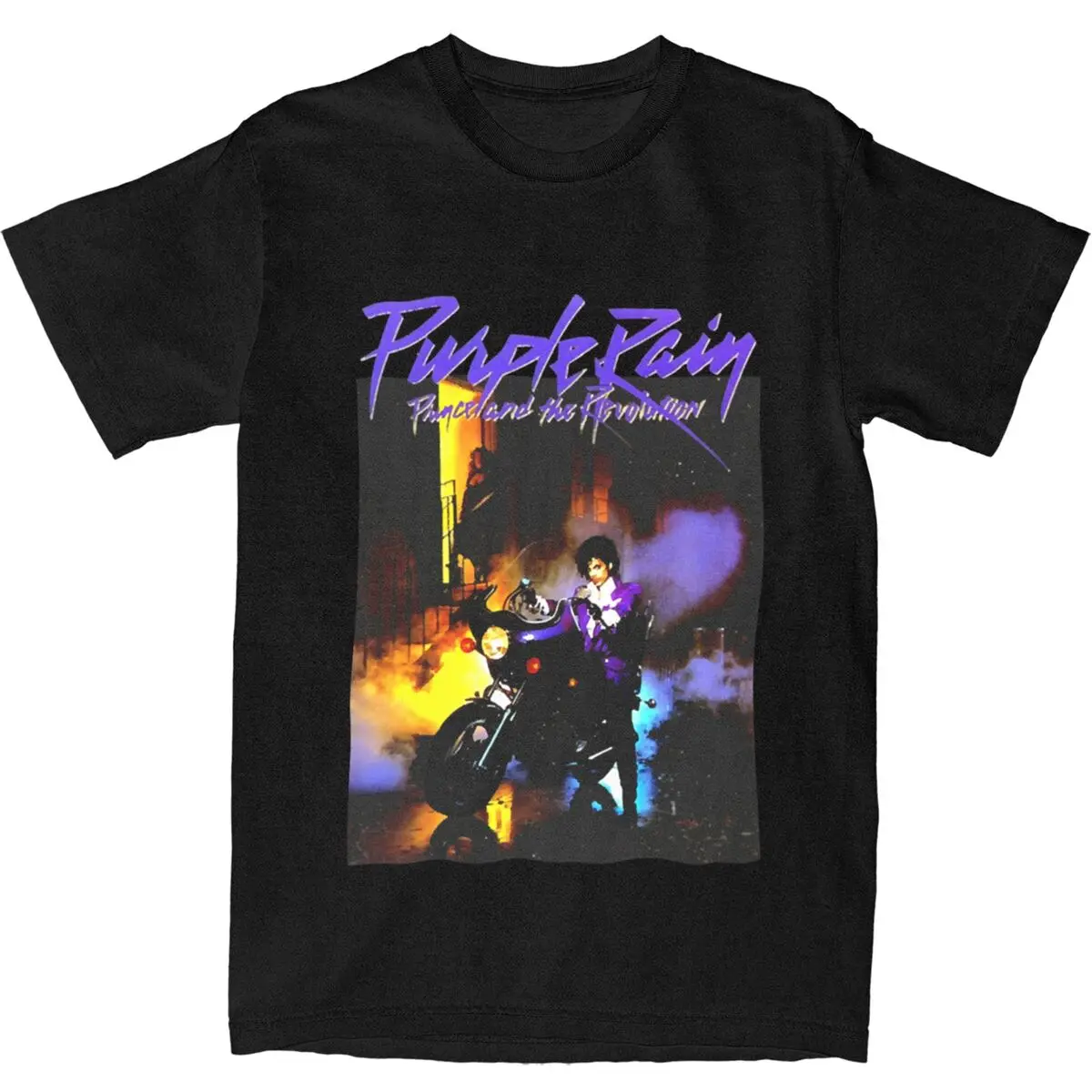 Princes Purple Rains T Shirt Summer Rock Band Vintage T Shirts 100% Cotton Harajuku Tshirt For Man Short Sleeve Casual Tees