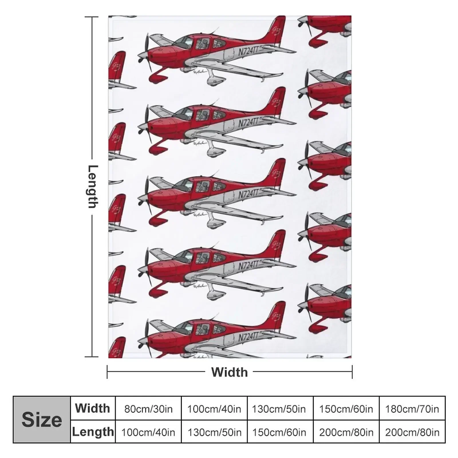 New Cirrus SR-22 N724TT Throw Blanket Decorative Beds Thermal Single For Baby Blankets