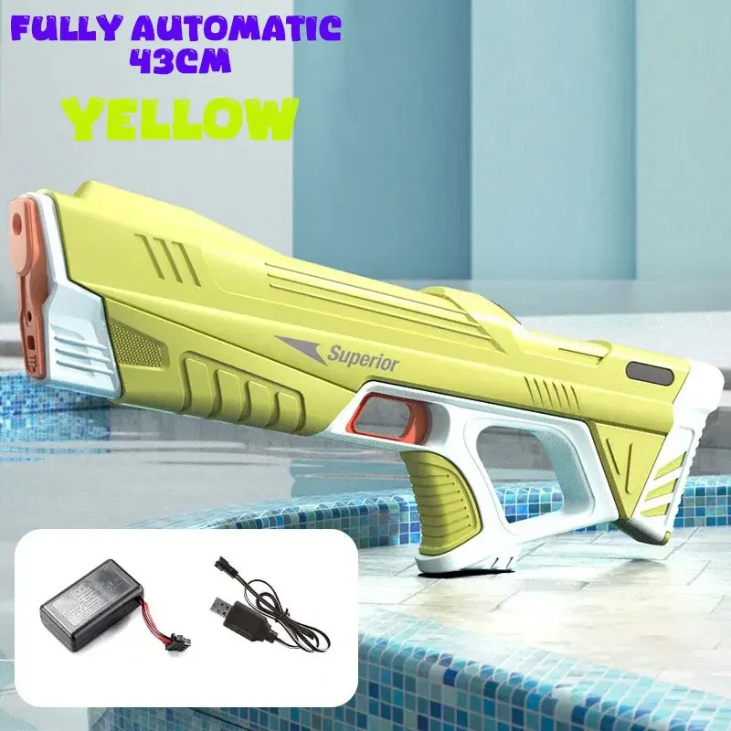 43cm Full Electric Automatic Water Storage Gun Toys Large Capacity Water Gun Beach Outdoor Fight Fantasy Toys for Boys Kids Game