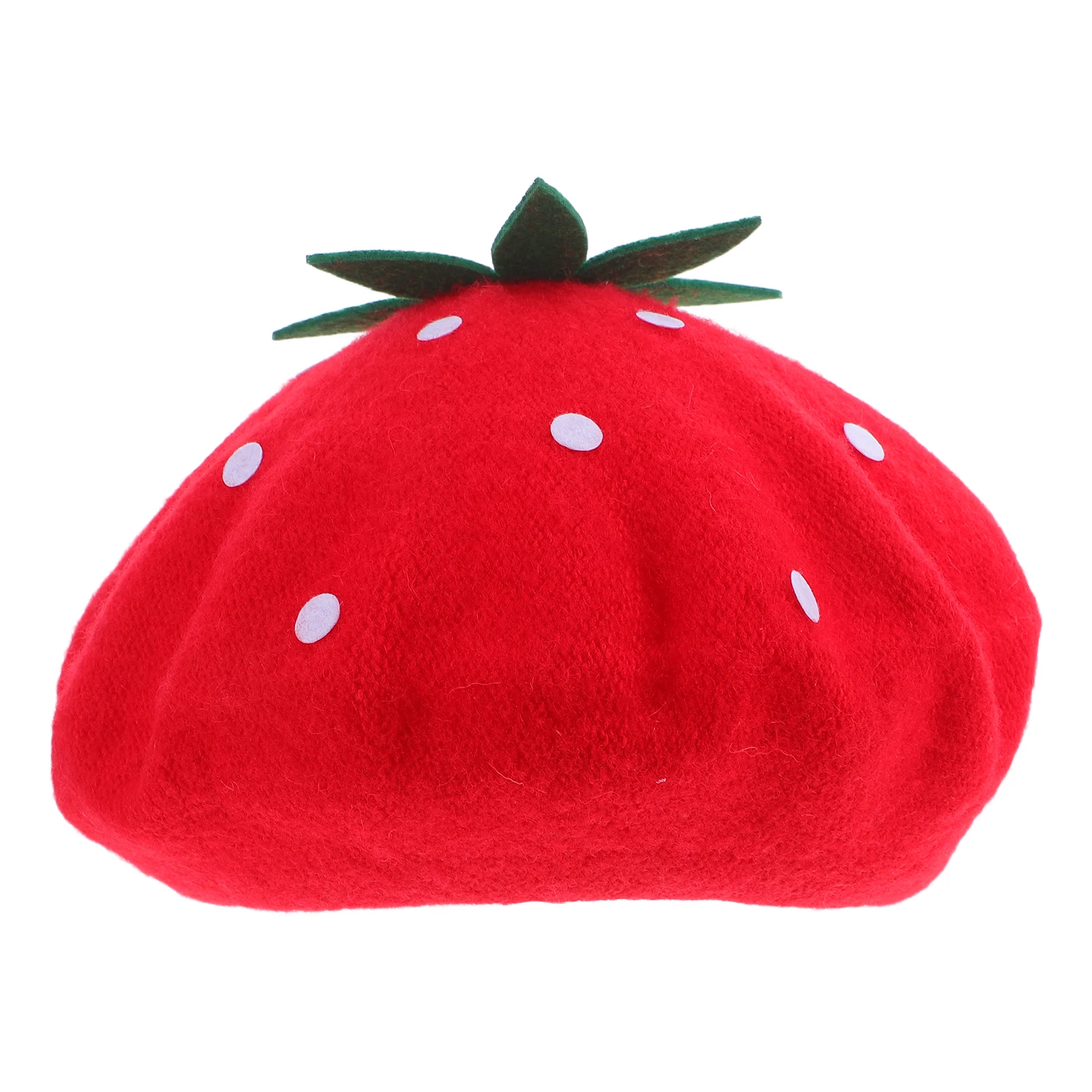 

Cute Strawberry Beret For Women French Style Wool Blend Party Costume Cosplay Cap Halloween Birthday Travel Accessory Novelty
