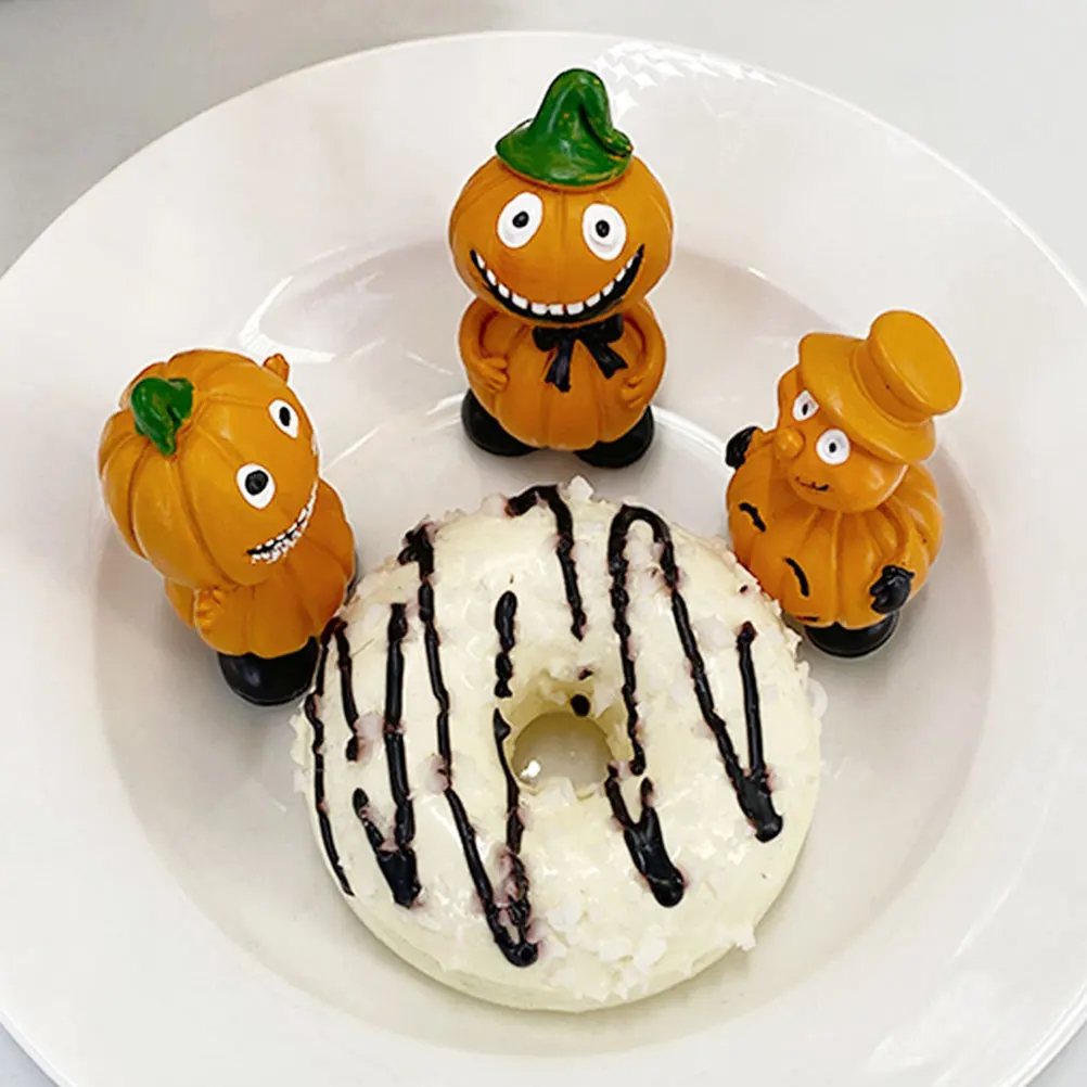 

3pcs Halloween Pumpkin Figurine Resin Table Centerpiece Party Decoration Halloween Pumpkin Ornament Home Statuette