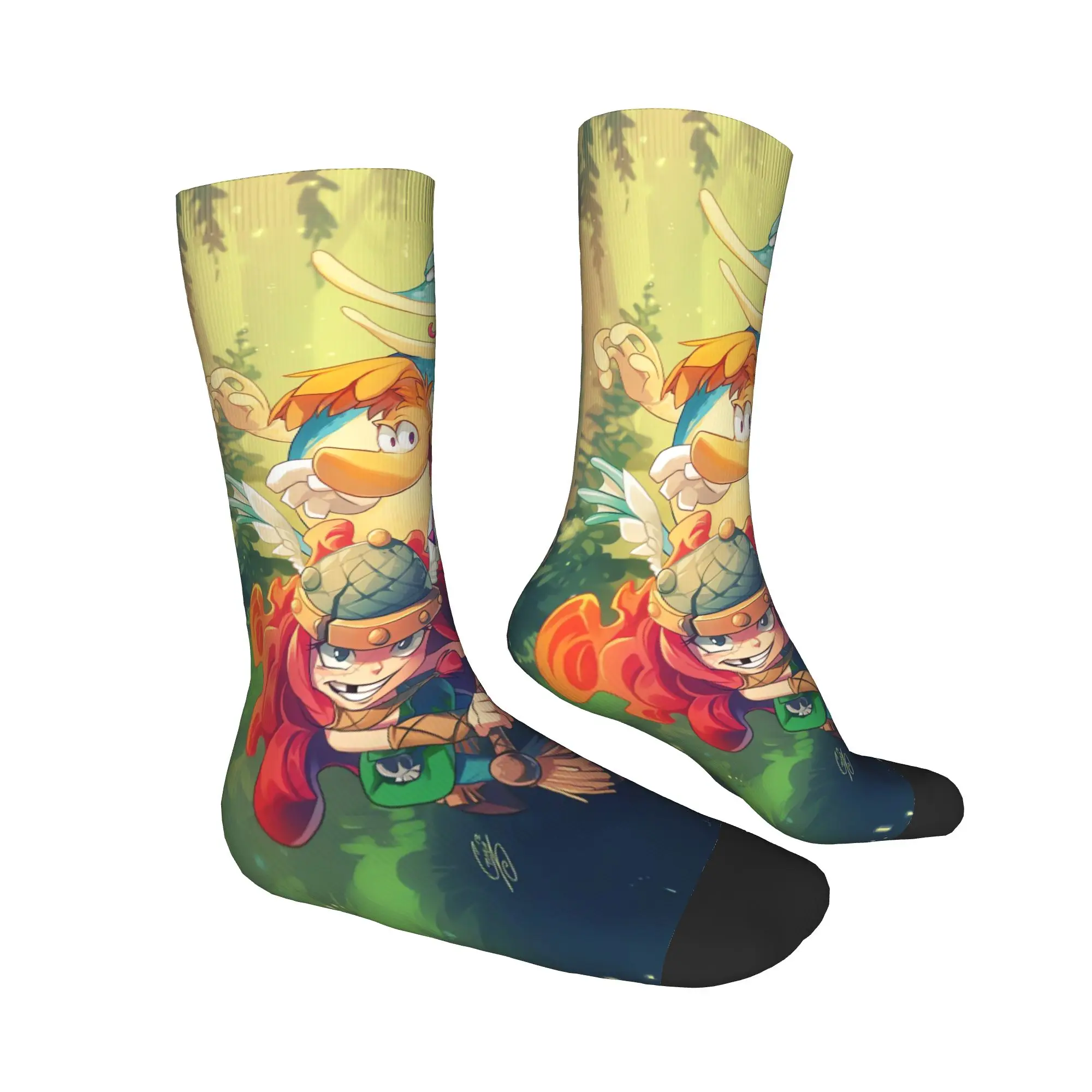 Men's Socks Cartoon Games Rayman Legends  Stockings Non Slip Quality Socks Autumn Modern Custom Running Socks