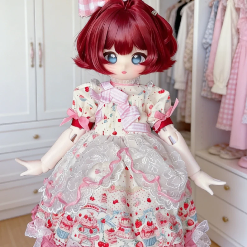 Original D49 Lolita Doll Clothes Cotton Fabric BJD Size 60 Handmade Sponge Pad Home Fabric Art DIY Cotton Material
