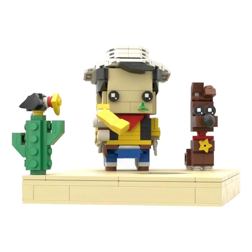 

MOC Lucky Luke Comic Building Blocks Rantanplan and Jolly Jumper DIY Figure Bricks STEM Toys Adult Gift