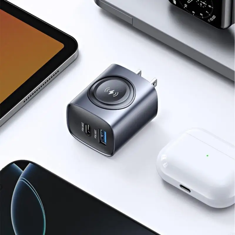 3 in 1高速充電器PD20Wウォール充電器USB C/USBスマートウォッチ電話タブレット英国プラグのコンパクトに充電ステーション