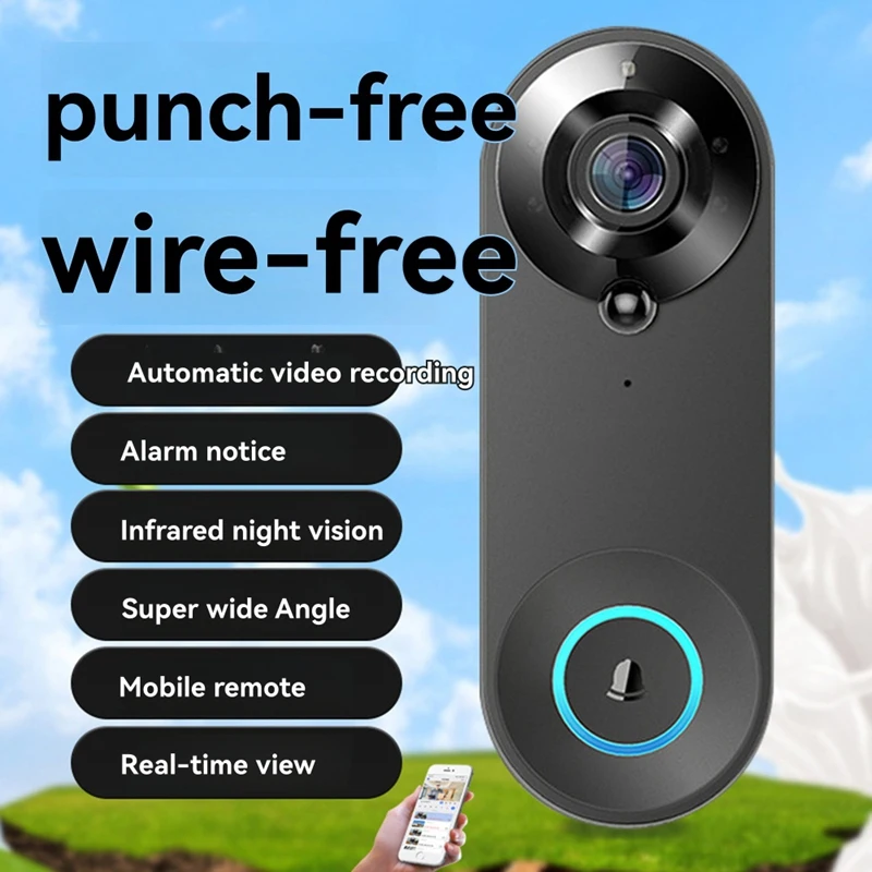Wireless WIFI Doorbell Video Intercom Door Bell With Camera 2MP Smart Home For Security Protection PIR Motion Detection