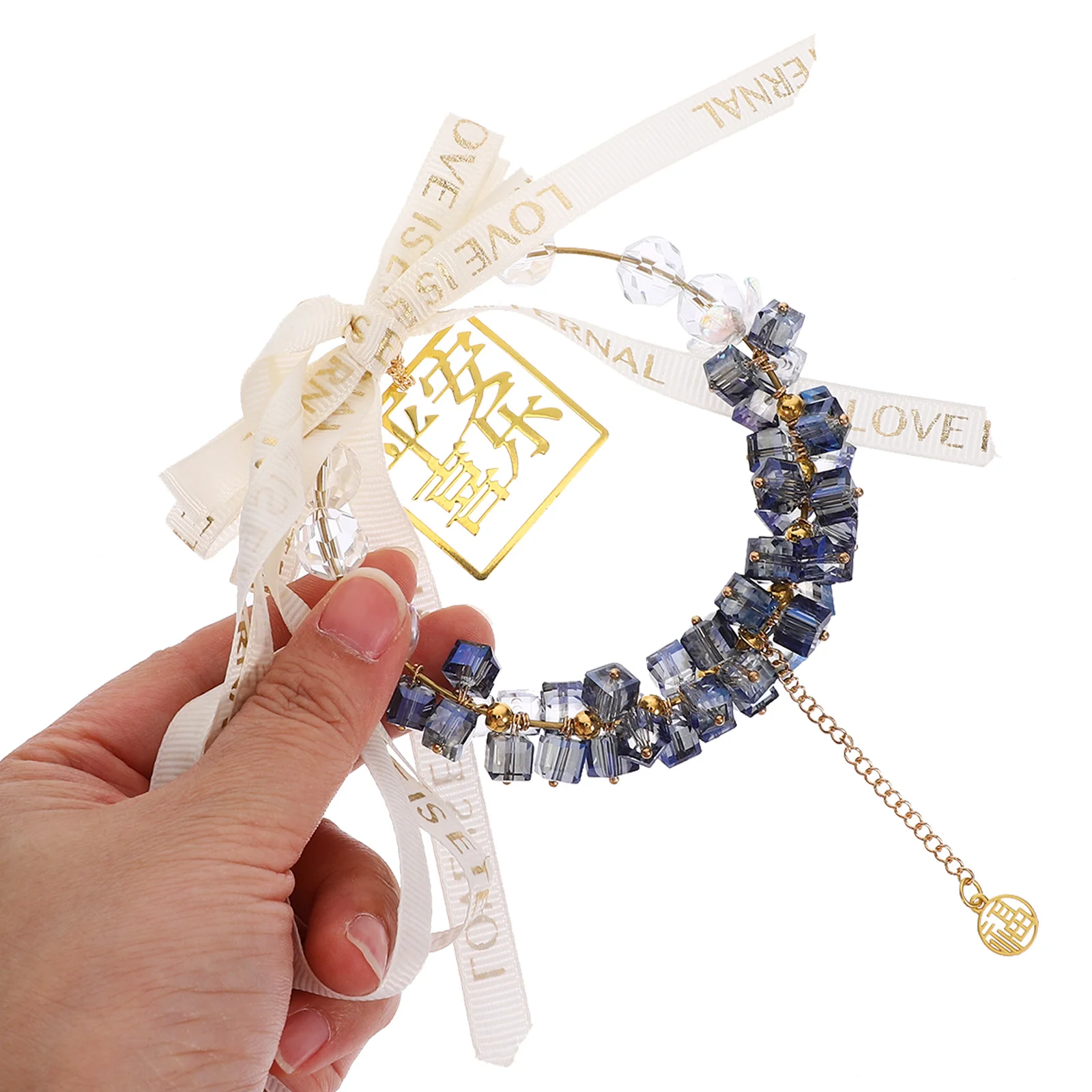 

Crystal Cube Pendant Car Ornaments Interior Charm for Rearview Mirror Hanging Decorations