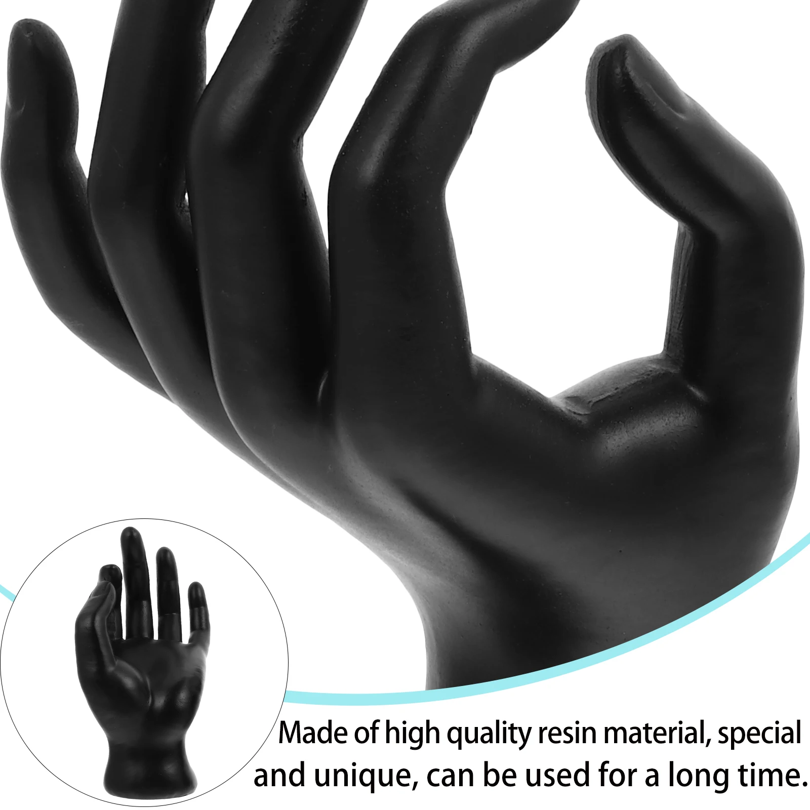 2 قطعة رف شاشة مجوهرات من مادة الراتنج حامل زخرفة على شكل يد مدمج خفيف الوزن للاستخدام الشخصي لعداد المتجر