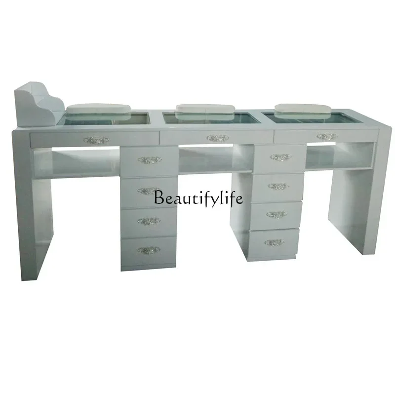 

FG17Simple Glass Nail Table Nail Shop Suit with Drawer