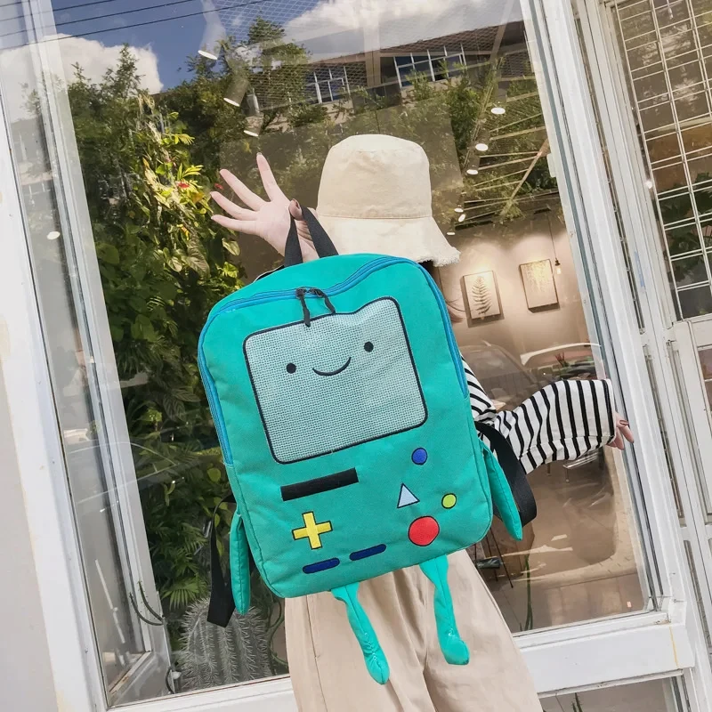 Cute Bmo Bag Finne Figure Jakey Robert Bag Anime Cartoon Adventures Robert Times Robot Bag Child Girl Boy Student Soft Backpack