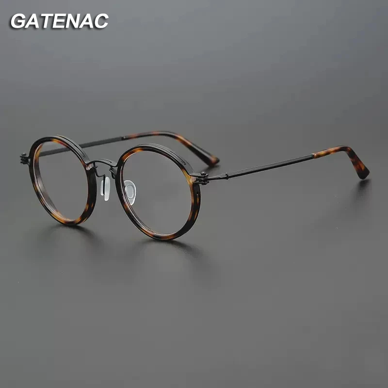 

Vintage Round Acetate Eyeglasses Frame Men Designer Prescription Myopia Glasses Frame Women Korea Retro Luxury Brand Eyewear